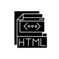 HTML file black glyph icon