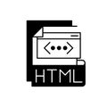 HTML file black linear icon