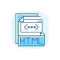 HTML file blue RGB color icon