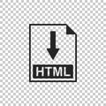 HTML file document icon. Download HTML button icon isolated on transparent background Royalty Free Stock Photo