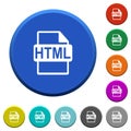 HTML file format beveled buttons