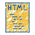 html file format document icon doodle illustration