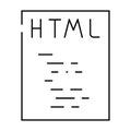 html file format document line icon vector illustration