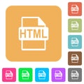 HTML file format rounded square flat icons