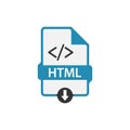 HTML file icon flat design vector