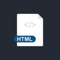 Html file icon. Hyper Text Markup Language. Vector