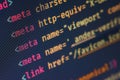 Html header markup, macro Royalty Free Stock Photo