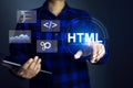 HTML hypertext markup language concept Royalty Free Stock Photo