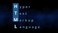 HTML Hypertext Markup Language letters for web design and html code creation for homepages and websites