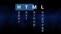 HTML Hypertext Markup Language letters for web design and html code creation for homepages and websites