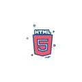 HTML 5 icon design vector