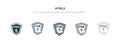Html5 icon in different style vector illustration. two colored and black html5 vector icons designed in filled, outline, line and