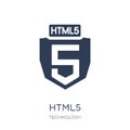 HTML5 icon. Trendy flat vector HTML5 icon on white background fr