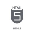 HTML5 icon. Trendy HTML5 logo concept on white background from T