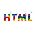 Html icon, html icon vector, in trendy flat style