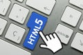 HTML5 - Inscription on Blue Keyboard Key