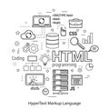 HTML line art concept Royalty Free Stock Photo