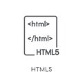 Html5 linear icon. Modern outline Html5 logo concept on white ba