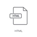 HTML linear icon. Modern outline HTML logo concept on white back