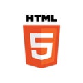HTML 5 logo editorial illustrative on white background Royalty Free Stock Photo