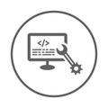 Html management, coding icon. Gray vector graphics Royalty Free Stock Photo