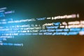 HTML markup language closeup.