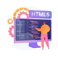 HTML5 programming vector concept metaphor Royalty Free Stock Photo
