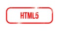 HTML5 - red grunge rubber, stamp Royalty Free Stock Photo