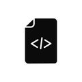 HTML Script Icon Set. Code Tag and Web Programming Vector symbol in a black filled and outlined style. Digital Creation Sign Royalty Free Stock Photo
