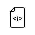 HTML Script Icon Set. Code Tag and Web Programming Vector symbol in a black filled and outlined style. Digital Creation Sign Royalty Free Stock Photo