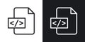 HTML Script Icon Set. Code Tag and Web Programming Vector symbol in a black filled and outlined style. Digital Creation Sign Royalty Free Stock Photo