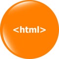 Html 5 sign icon. Programming language symbol. Circles buttons
