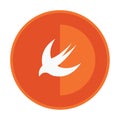 Html5 styled round badge shows swallow Royalty Free Stock Photo