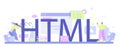HTML typographic header. HyperText Markup, website development language. Royalty Free Stock Photo