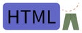 HTML Typography Concept Paired with Visual Wordplay Featuring Pants Motif Royalty Free Stock Photo