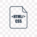 Html vector icon isolated on transparent background, linear Html