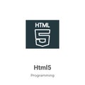 Html5 vector icon on white background. Flat vector html5 icon symbol sign from modern programming collection for mobile concept