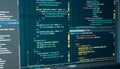 HTML web code. Markup. Javascript programming coding. Script language for software development Royalty Free Stock Photo