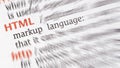 HTML web language word Royalty Free Stock Photo