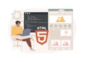 HTML5 website development isolated concept vector illustration.