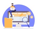 HTML5 website development website UI kit. HTML5 development, website design element, menu bar, responsive landing page, user Royalty Free Stock Photo