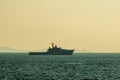 HTMS Angthong LPD 791 landing platform dock of Royal Thai navy anchors at Andaman Sea