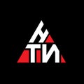HTN triangle letter logo design with triangle shape. HTN triangle logo design monogram. HTN triangle vector logo template with red Royalty Free Stock Photo