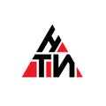 HTN triangle letter logo design with triangle shape. HTN triangle logo design monogram. HTN triangle vector logo template with red Royalty Free Stock Photo