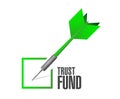 Htrust fund approval check dart sign concept