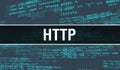 Http with Digital java code text. http and Computer software coding vector concept. Programming coding script java, digital Royalty Free Stock Photo