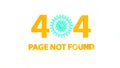 Http 404 error page with gear wheel isolated on white, template concept, 3d illustration. 3d render. Website under construction