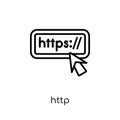 Http icon. Trendy modern flat linear vector Http icon on white b