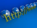 http internet and globes Royalty Free Stock Photo
