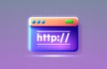 Http window web page, browser global link, online user bar. Vector